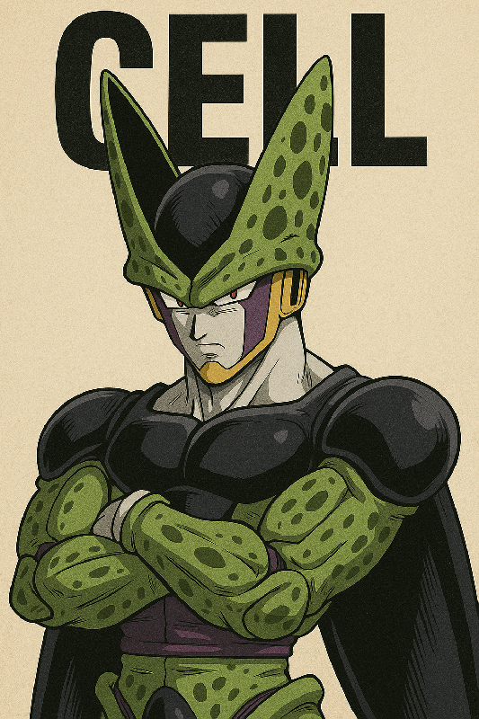 Poster du personnage de dragon ball Z Cell