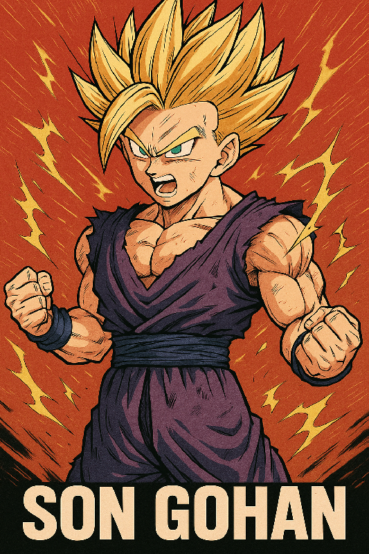 Poster du personnage de dragon ball Z Son Gohan