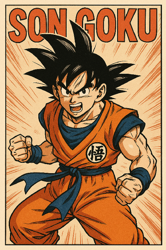 Affiche du personnage de dragon ball Z Son Goku