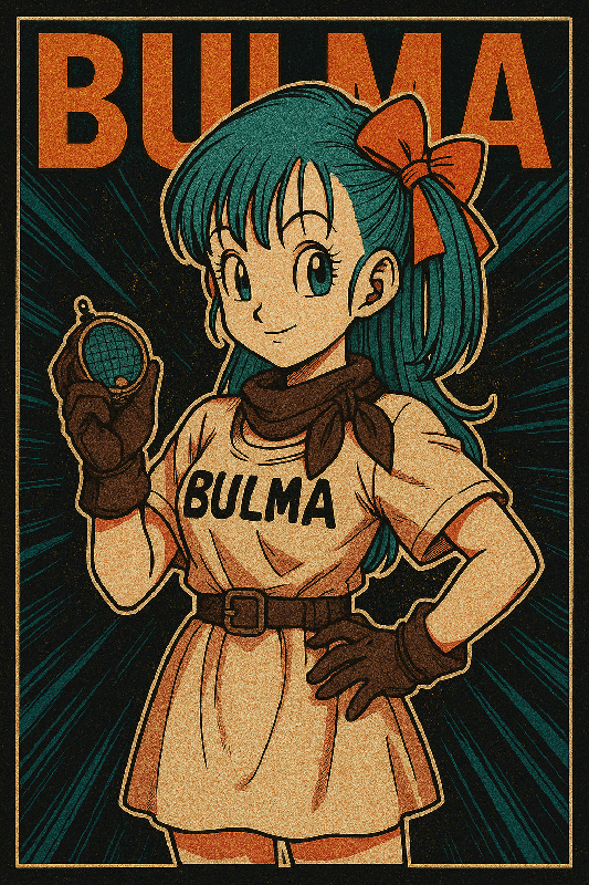 Poster du personnage de dragon ball Z Bulma