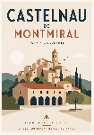 Affiche illustrée style moderne du village de Castelnau de Montmirail dans le Tarn