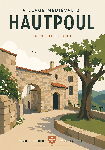 Affiche illustrée style moderne du village d'Hautpoul dans le Tarn