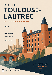 Affiche illustrée style moderne du musée Toulouse Lautrec d'Albi