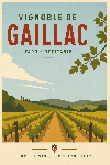 Affiche illustrée du vignoble de Gaillac dans le Tarn