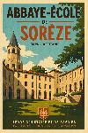 Affiche style ancien de l'abbaye école de Sorèze dans le Tarn