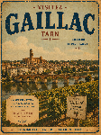 Affiche style ancien de la ville de Gaillac dans le Tarn
