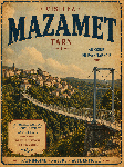 Affiche illustrée style ancien coloré de Mazamet dans le Tarn