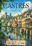 Affiche illustrée style Ghibli de la ville de Castres dans le Tarn
