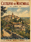 Affiche illustrée style ancien de Castelnau de Montmirail dans le Tarn