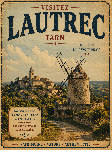 Affiche style ancien de du village de Lautrec dans le Tarn.png