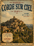 Affiche style ancien de corde sur ciel dans le Tarn