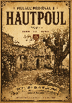 Affiche style ancien du village médiéval de Hautpoul dans le Tarn