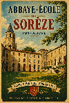 Affiche style ancien coloré de l'Abbaye-école de Sorèze dans le Tarn