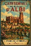 Affiche style Ghibli de la Cathédrale Ste Cécile d'Albi dans le Tarn