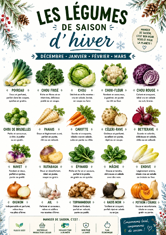 Affiche legumes de saison d'hiver