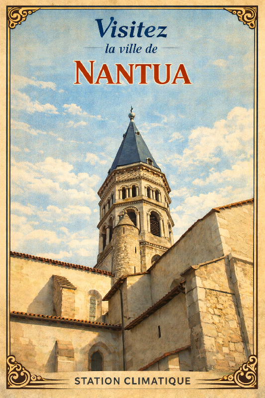 Affiche illustration nantua ancien colore