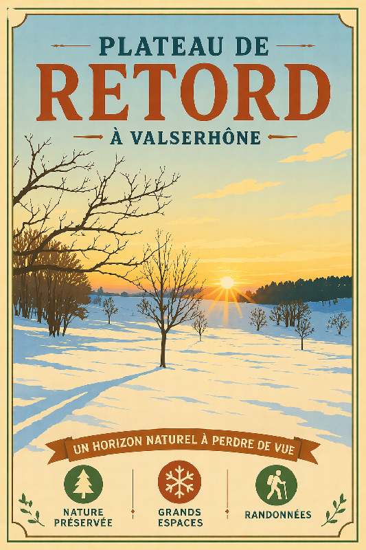 Affiche illustration plateau de retord a valserhone ghibli