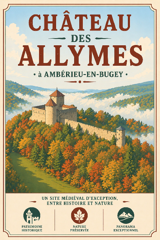 Affiche illustration Château des Allymes d'en Ambérieu-en-Bugey ghibli