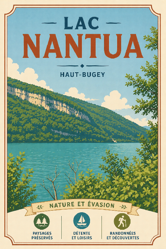 Affiche illustration lac natua ghibli