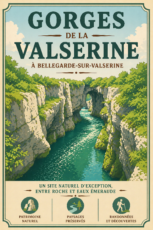 Affiche illustration Gorges de la Valserine à Bellegarde-sur-Valserine ghibli