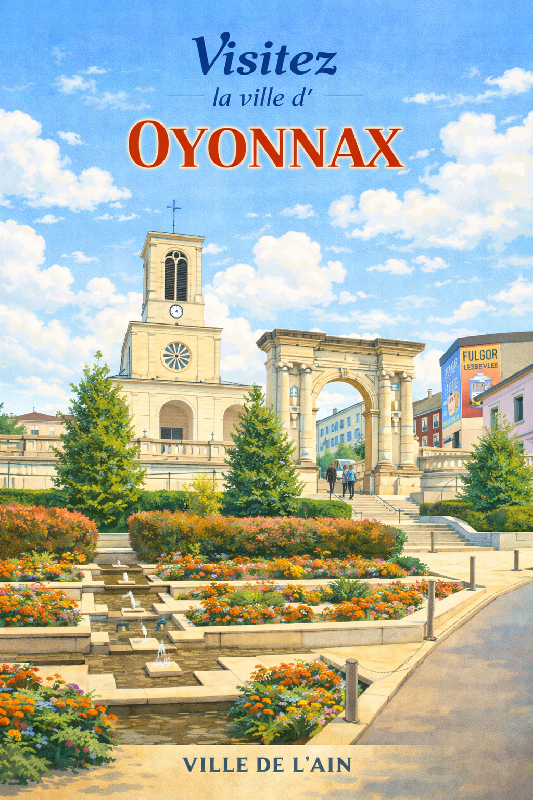 Affiche illustration oyonnax ghibli