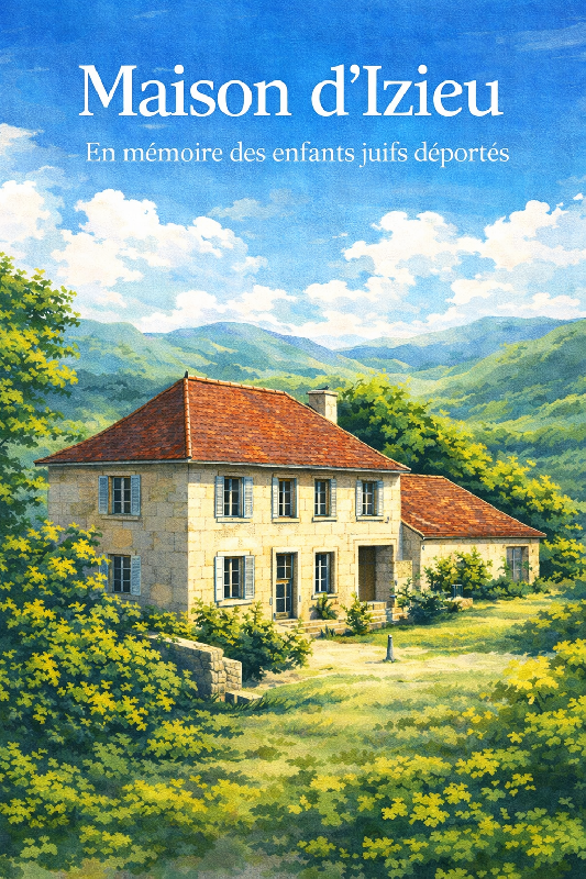 Affiche illustration maison d'izieu ghibli
