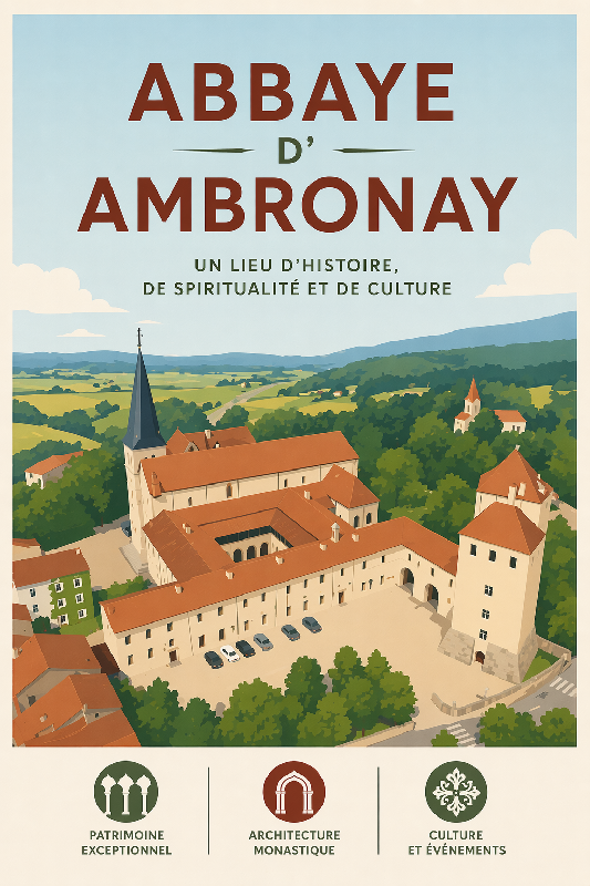 Affiche illustration abbaye dambronay moderne