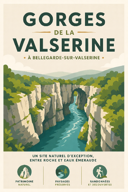 Affiche illustration Gorges de la Valserine à Bellegarde-sur-Valserine moderne