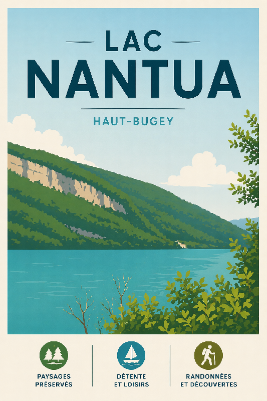 Affiche illustration lac natua moderne