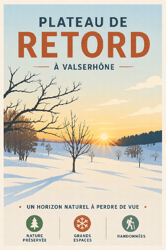 Affiche illustration plateau de retord a valserhone moderne