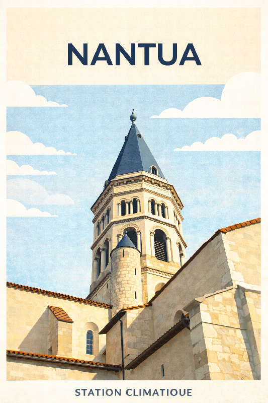 Affiche illustration nantua moderne