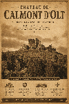 Affiche illustrée Château de Calmont d'Olt dans un style ancien sépia