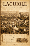Affiche illustrée Village de Laguiole dans un style ancien sépia