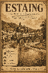 Affiche illustrée Village d'Estaing dans un style ancien sépia