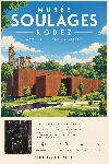 Affiche illustrée Musée Soulages dans un style ghibli 2