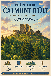 Affiche illustrée Château de Calmont d'Olt dans un style ghibli