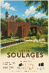 Affiche illustrée Musée Soulages dans un style ghibli