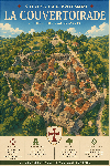 Affiche illustrée Cité templière et hospitalière de La Couvertoirade dans un style ghibli