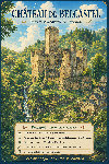 Affiche illustrée Château de Belcastel dans un style ghibli