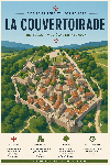 Affiche illustrée Cité templière et hospitalière de La Couvertoirade dans un style moderne simplifié
