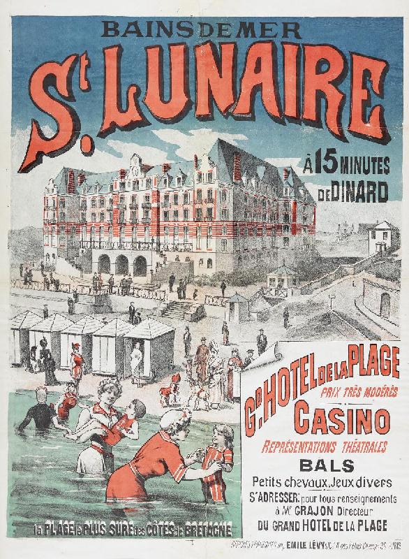 Affiche vintage de la station balnéaire St Lunaire