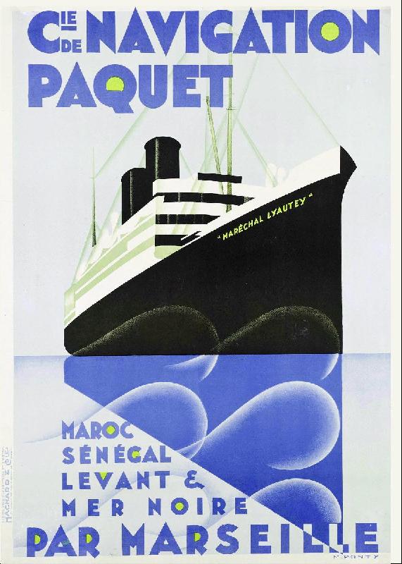 Affiche publicitaire Croisières Paquet