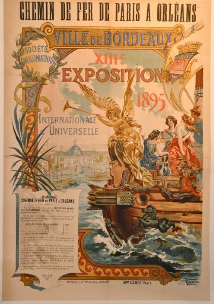 Affiche d'exposition Bordeaux 1895