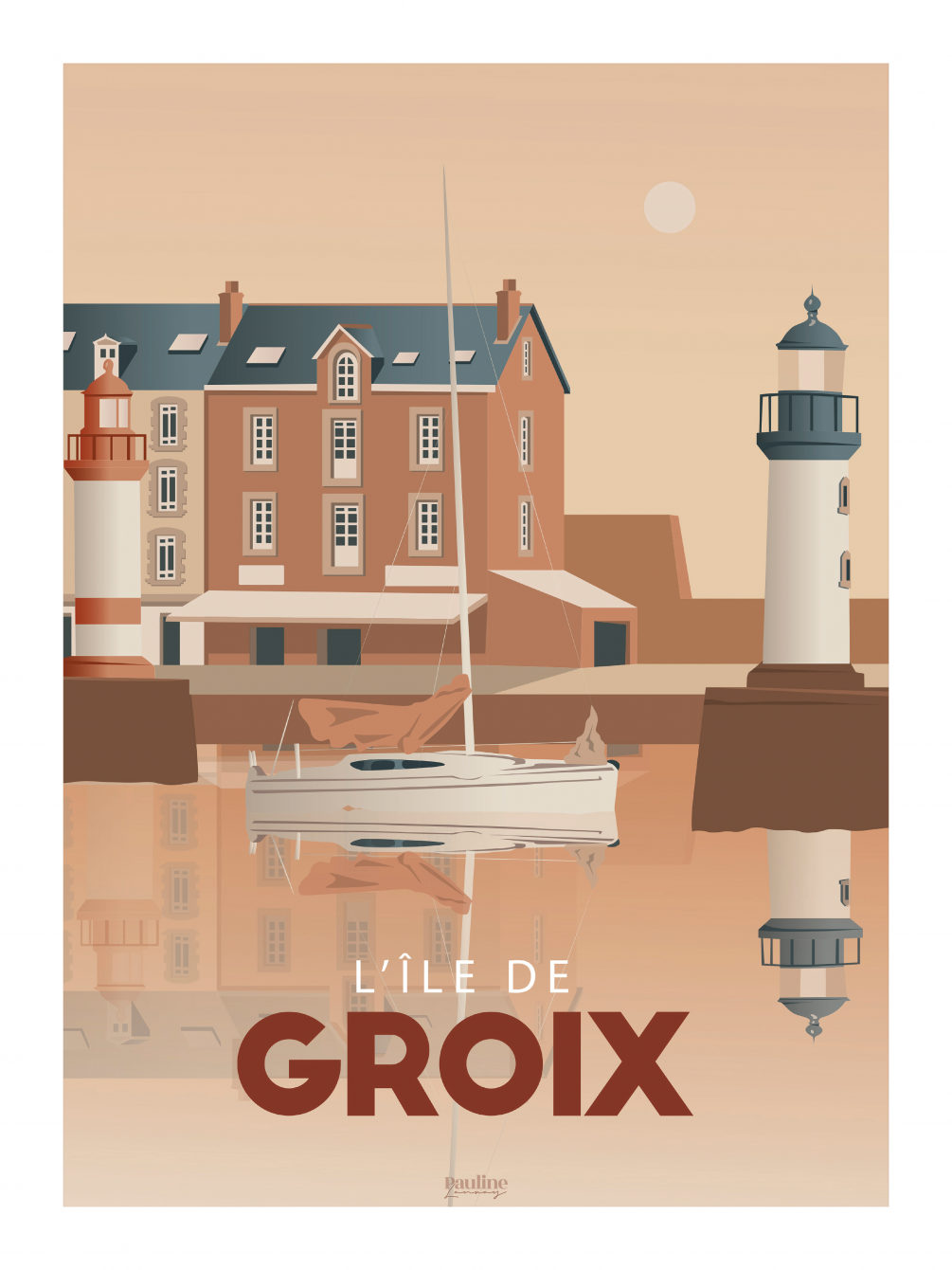 Poster photo illustration L'île de Groix acheter Poster photo